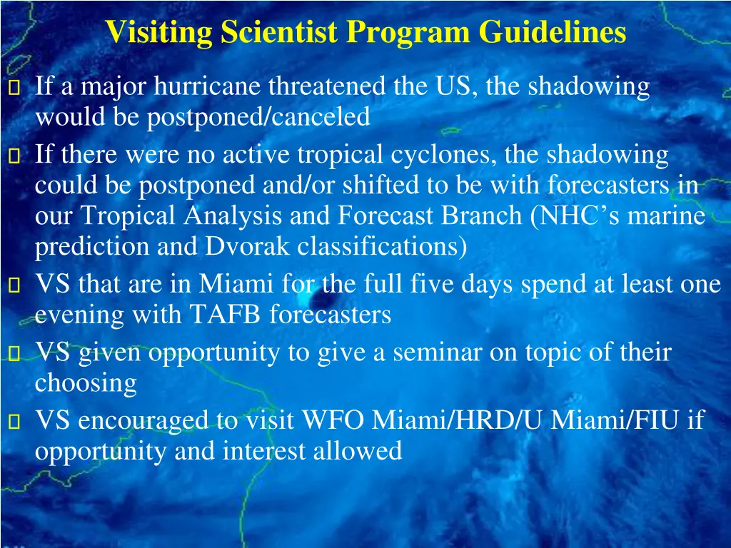 visiting scientist program guidelines 2