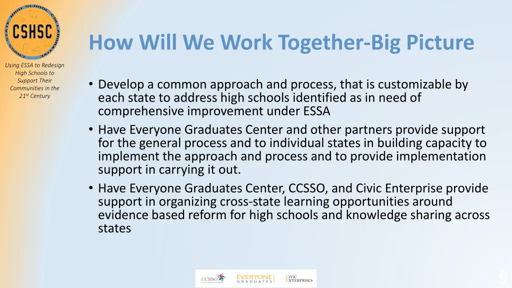 how will we work together big picture