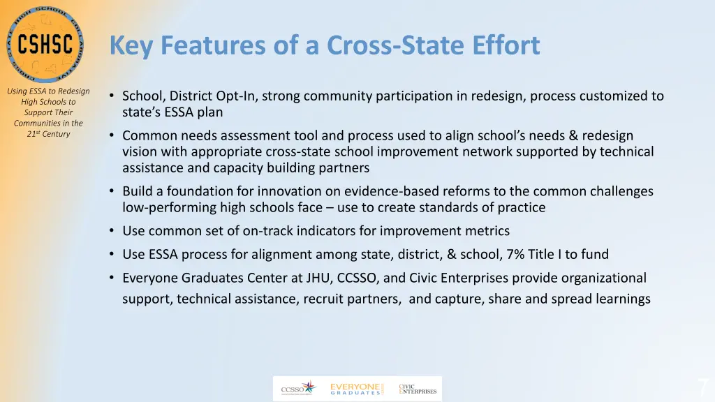 key features of a cross state effort