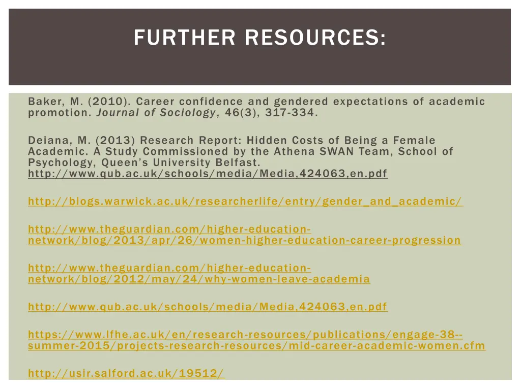 further resources