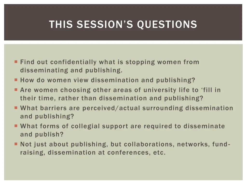 this session s questions