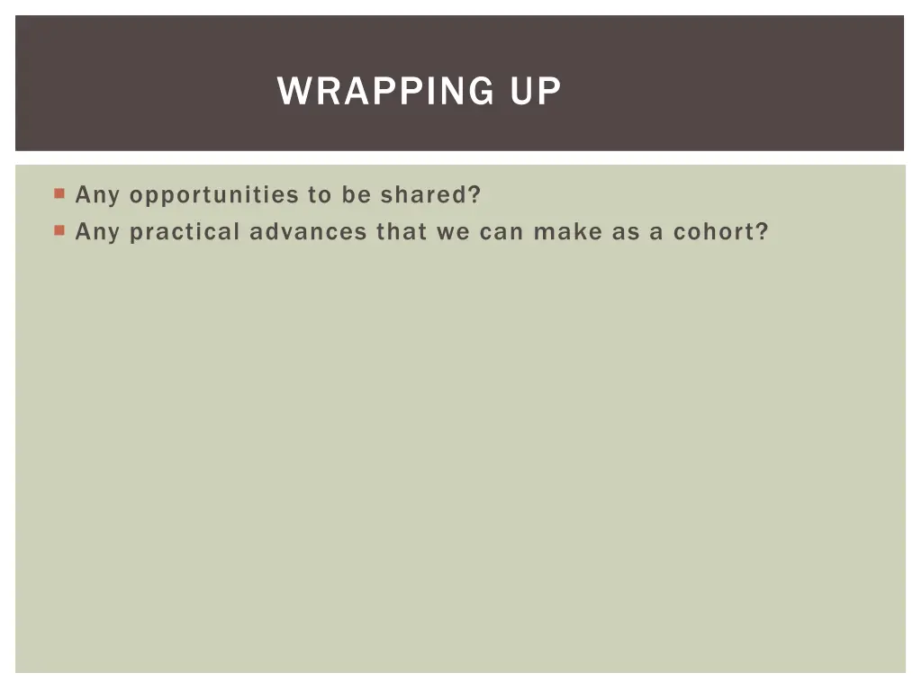 wrapping up
