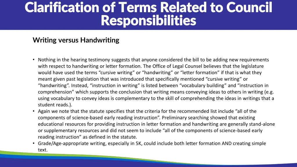 clarification of terms related to council 1