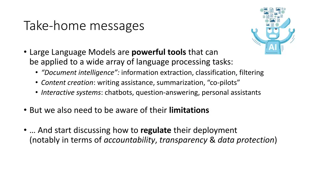 take home messages