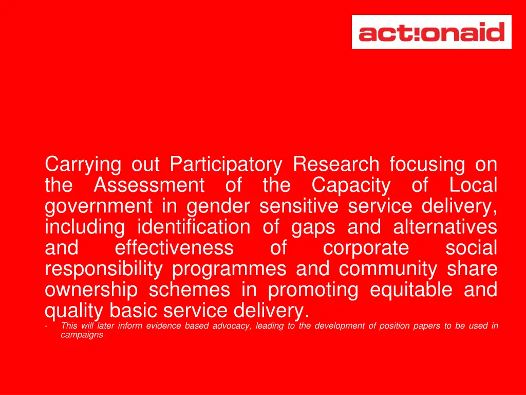 carrying out participatory research focusing