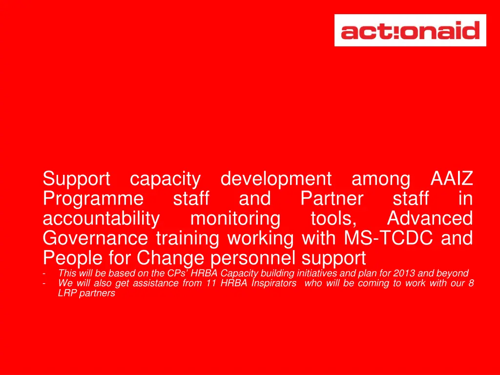 support programme accountability governance