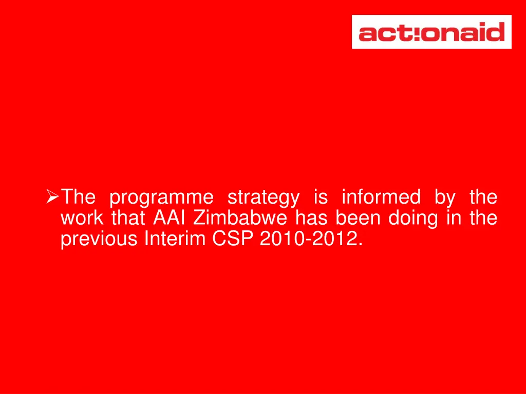 the programme strategy is informed by the work