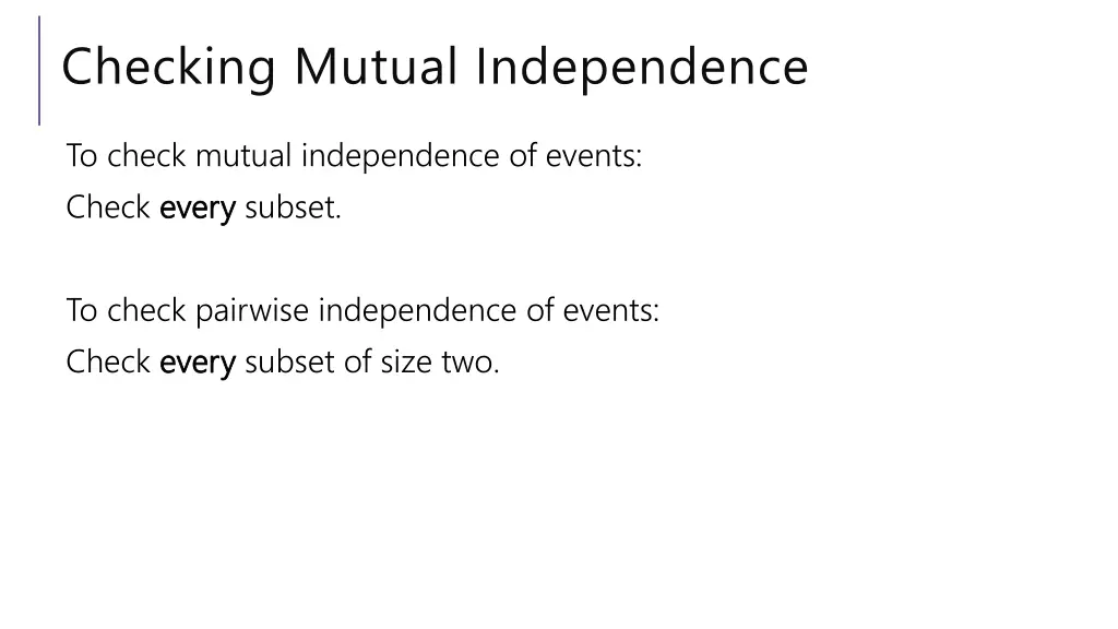 checking mutual independence 2