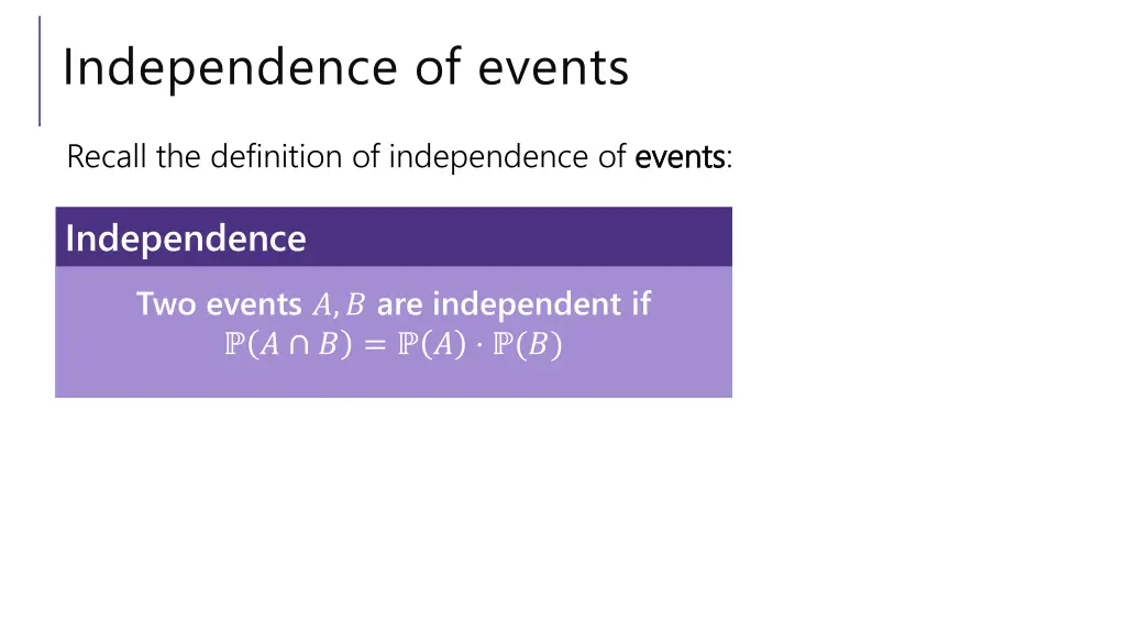 independence of events