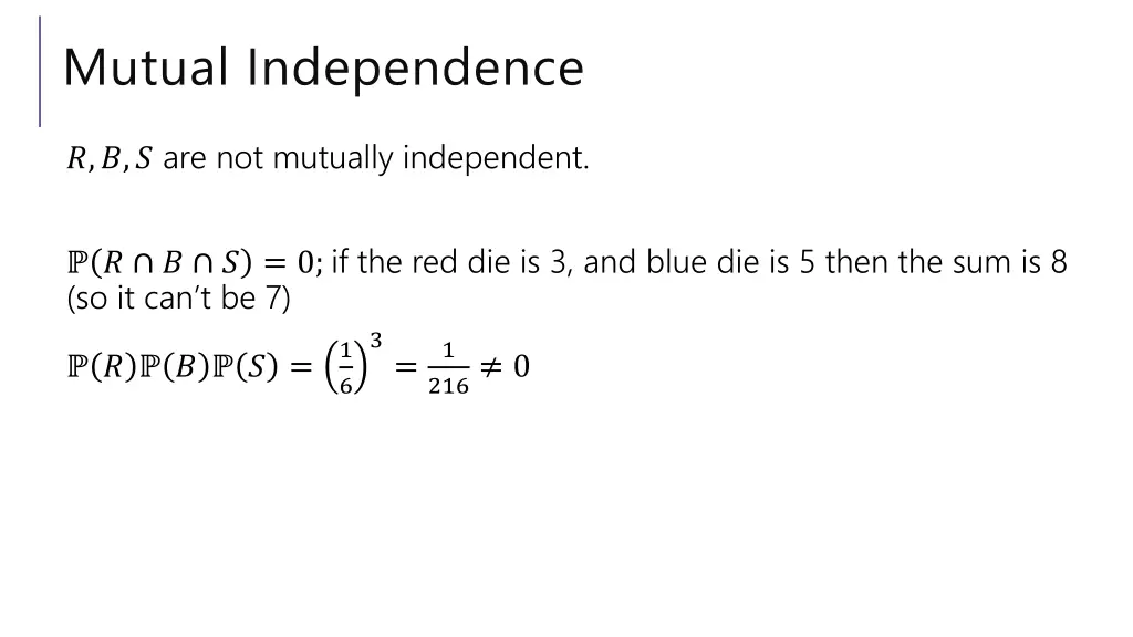 mutual independence