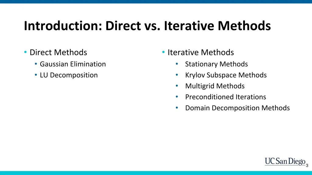 introduction direct vs iterative methods