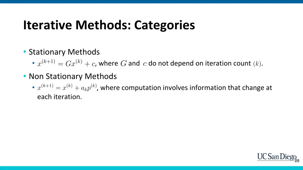 iterative methods categories 1