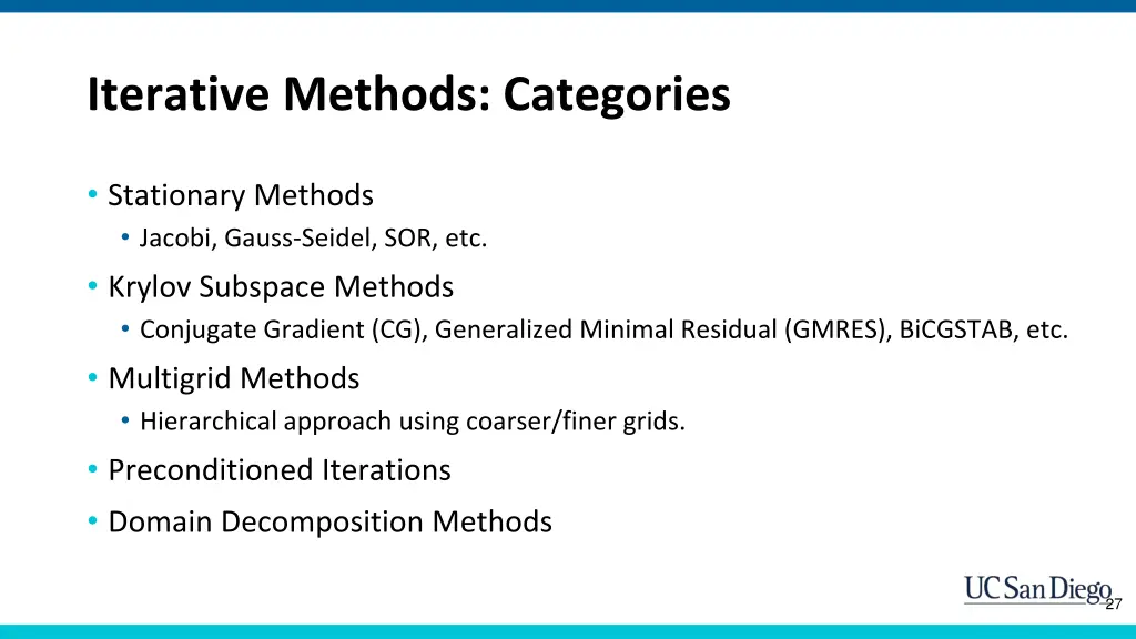 iterative methods categories