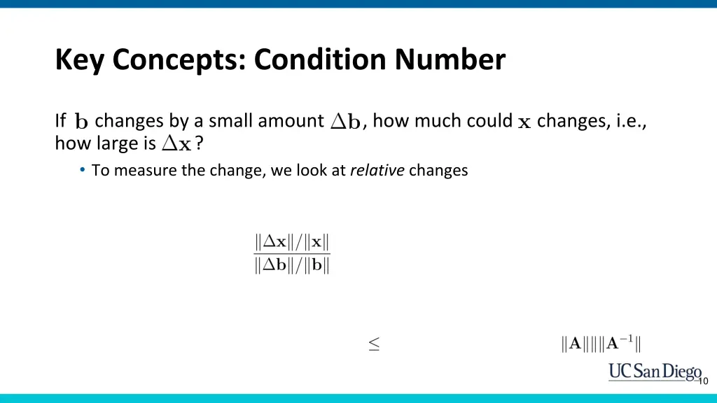 key concepts condition number 2