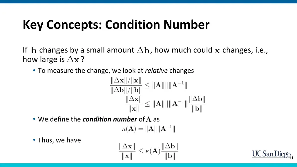 key concepts condition number 3
