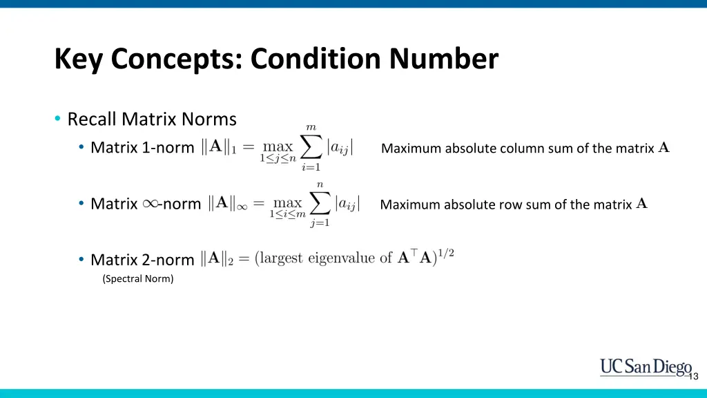 key concepts condition number 5