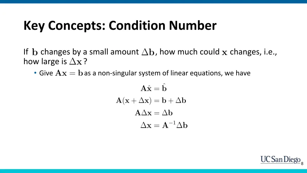 key concepts condition number