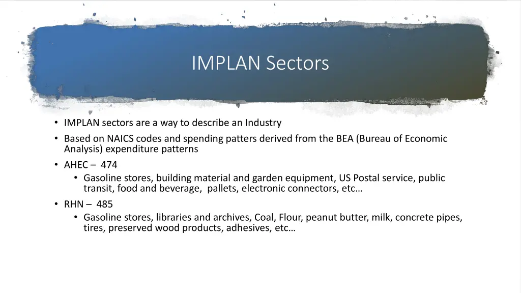 implan sectors