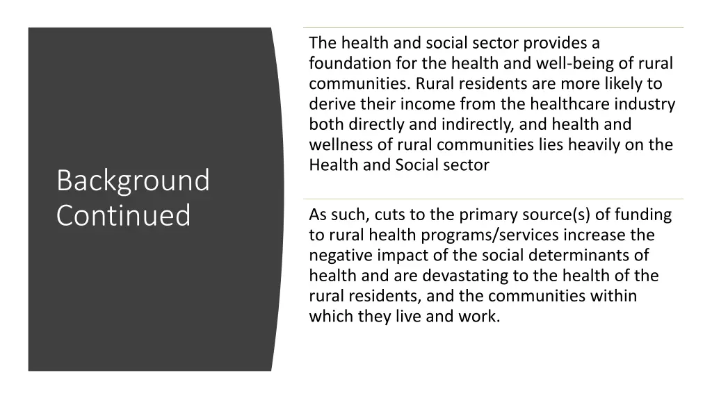 the health and social sector provides