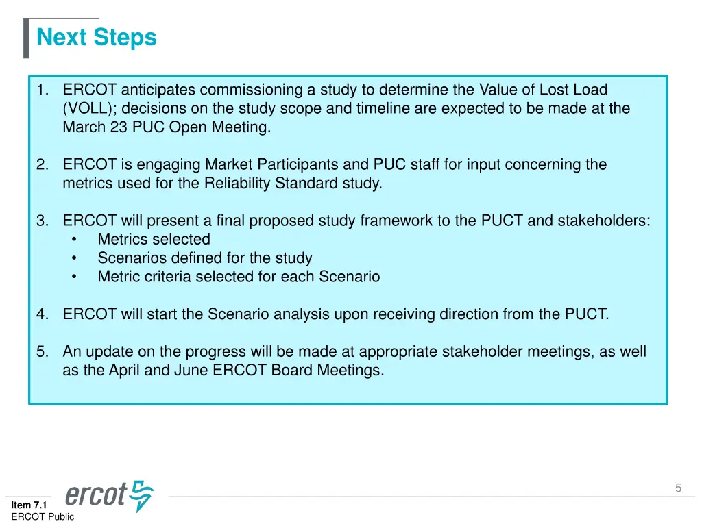 next steps