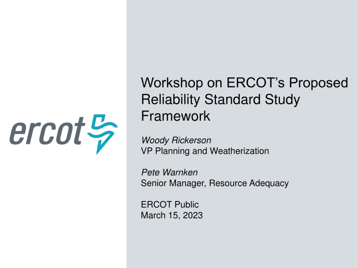 workshop on ercot s proposed reliability standard