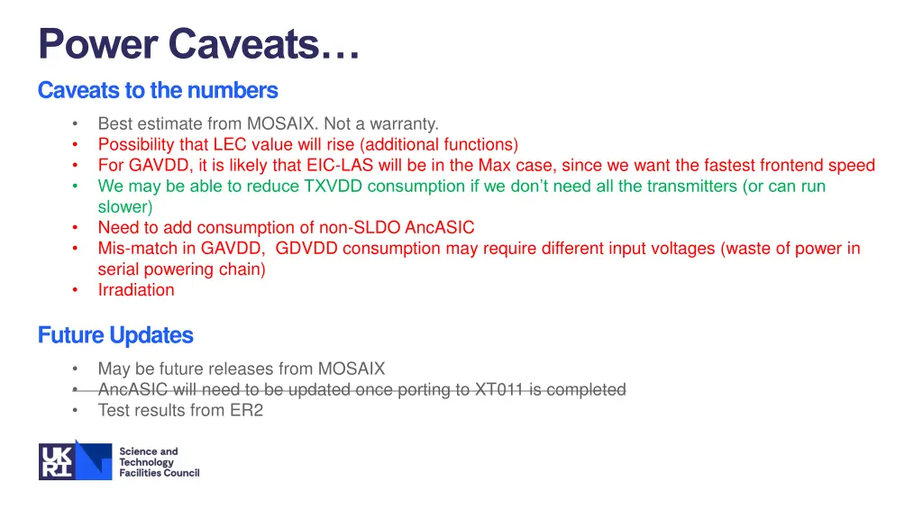 power caveats caveats to the numbers