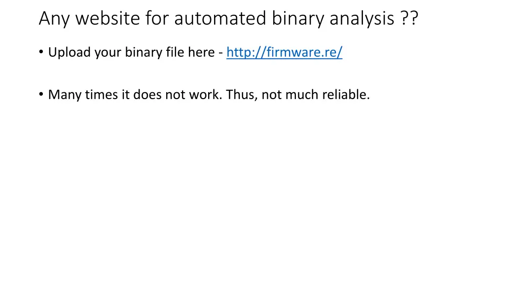 any website for automated binary analysis