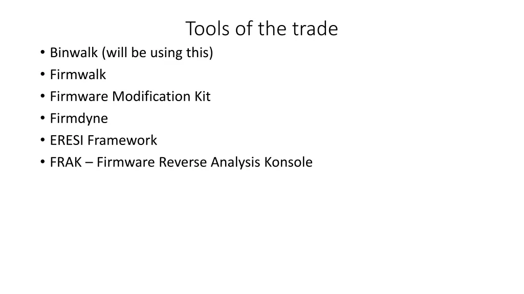 tools of the trade