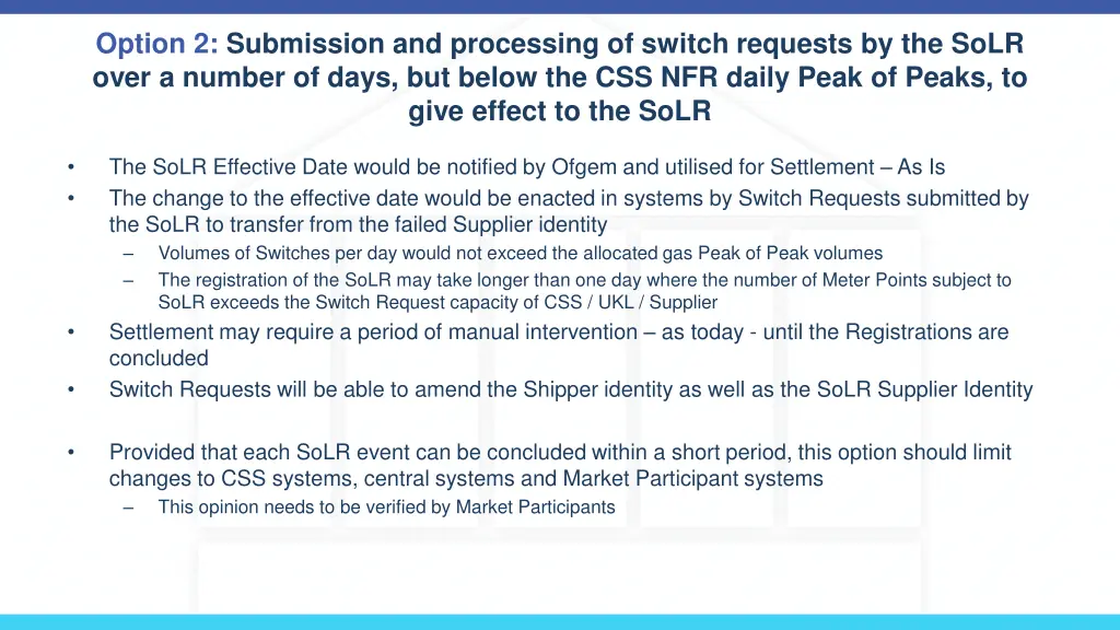 option 2 submission and processing of switch
