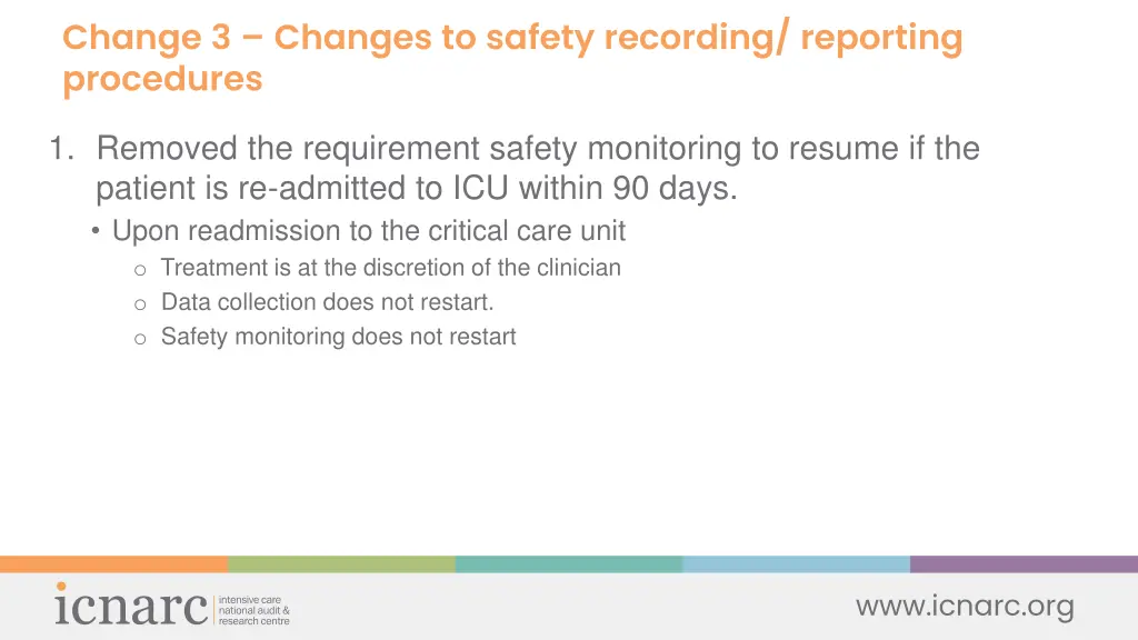 change 3 changes to safety recording reporting