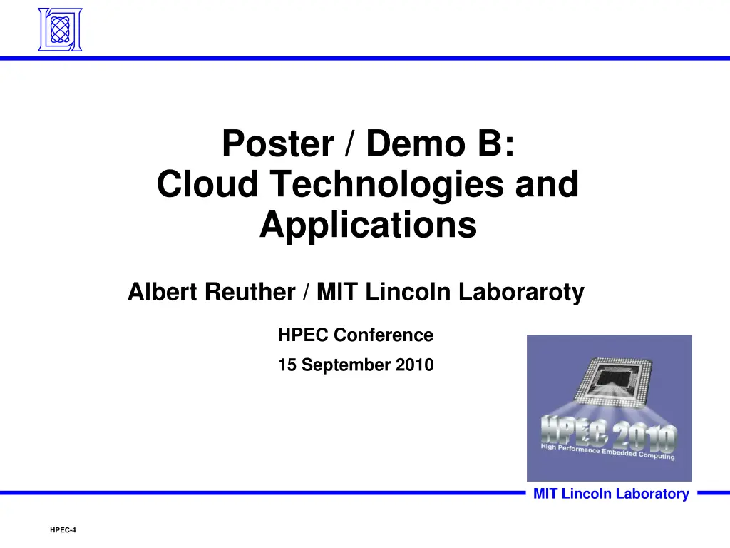 poster demo b cloud technologies and applications