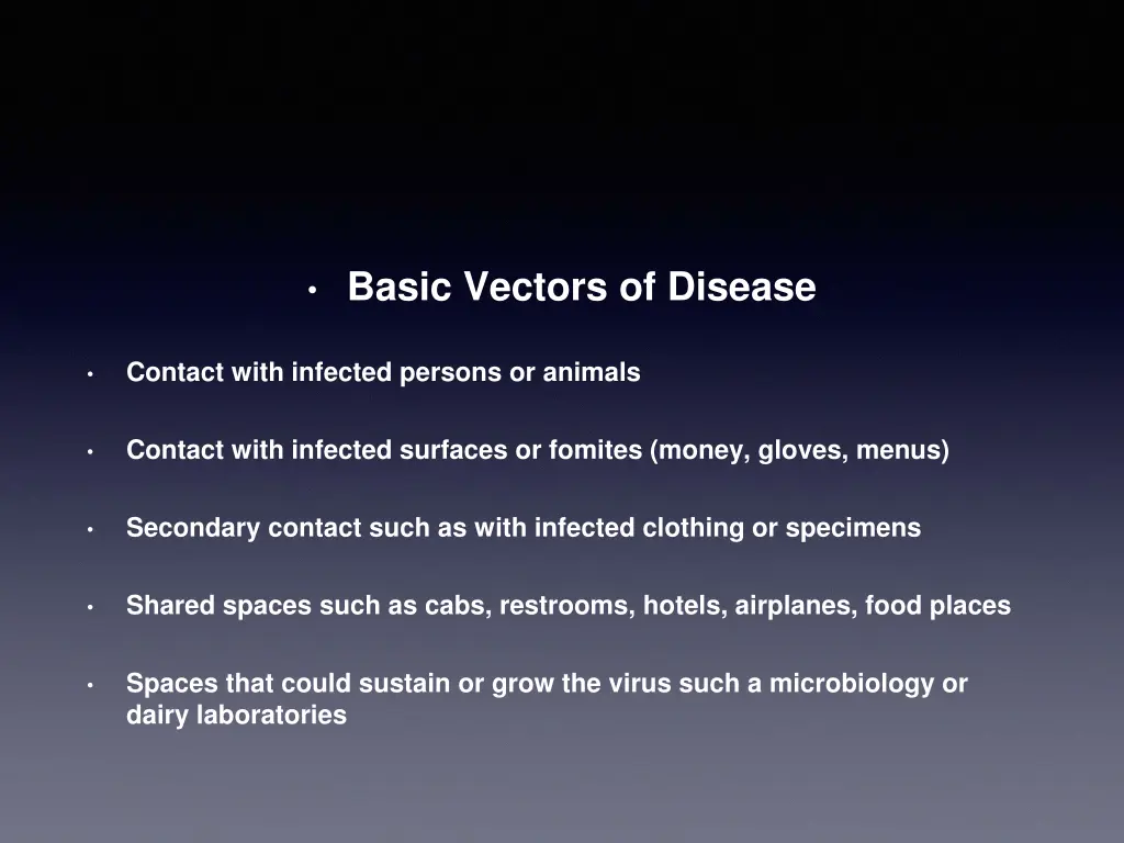 basic vectors of disease