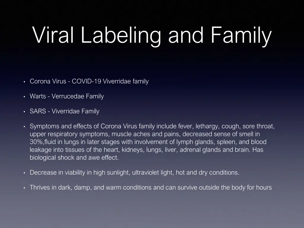 viral labeling and family