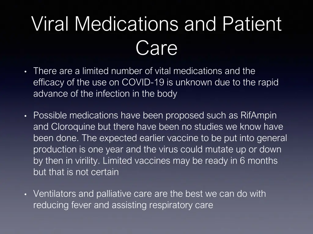 viral medications and patient care