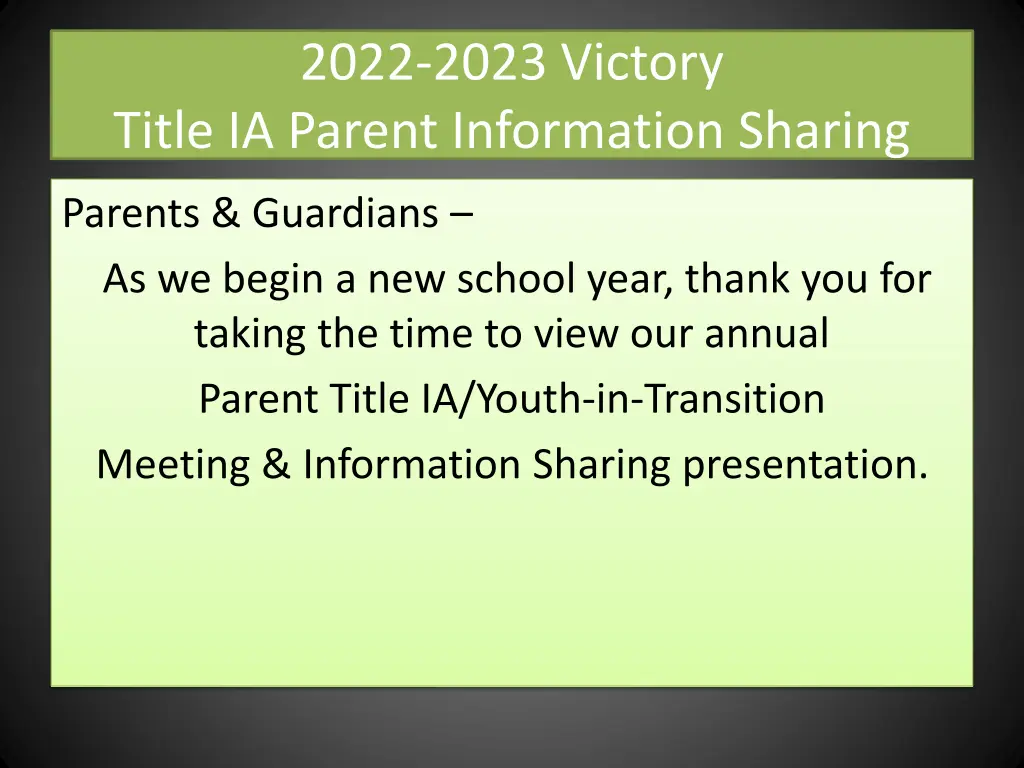 2022 2023 victory title ia parent information