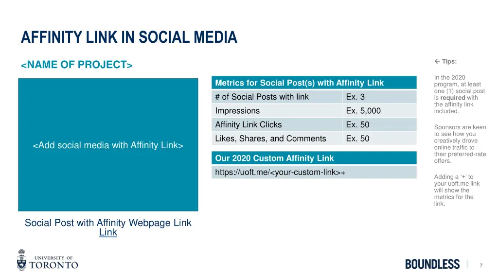 affinity link in social media