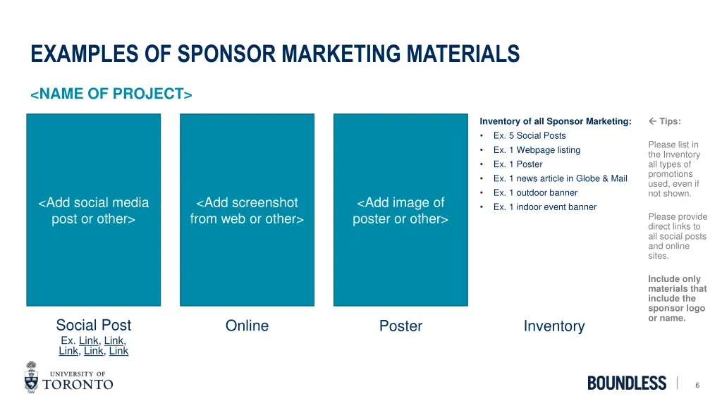 examples of sponsor marketing materials
