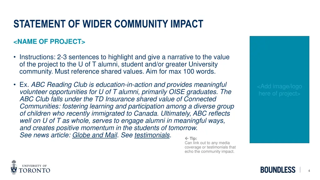 statement of wider community impact