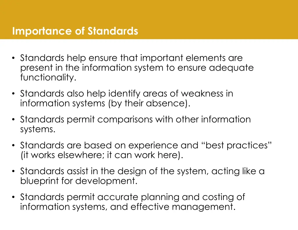 importance of standards