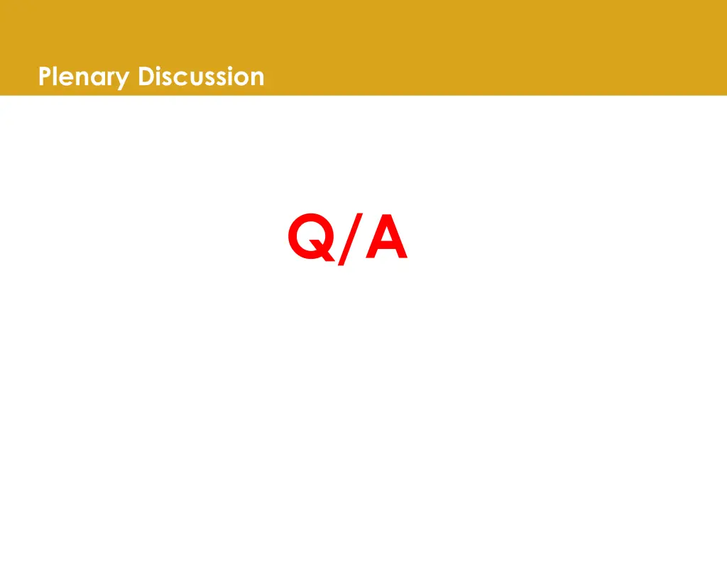 plenary discussion