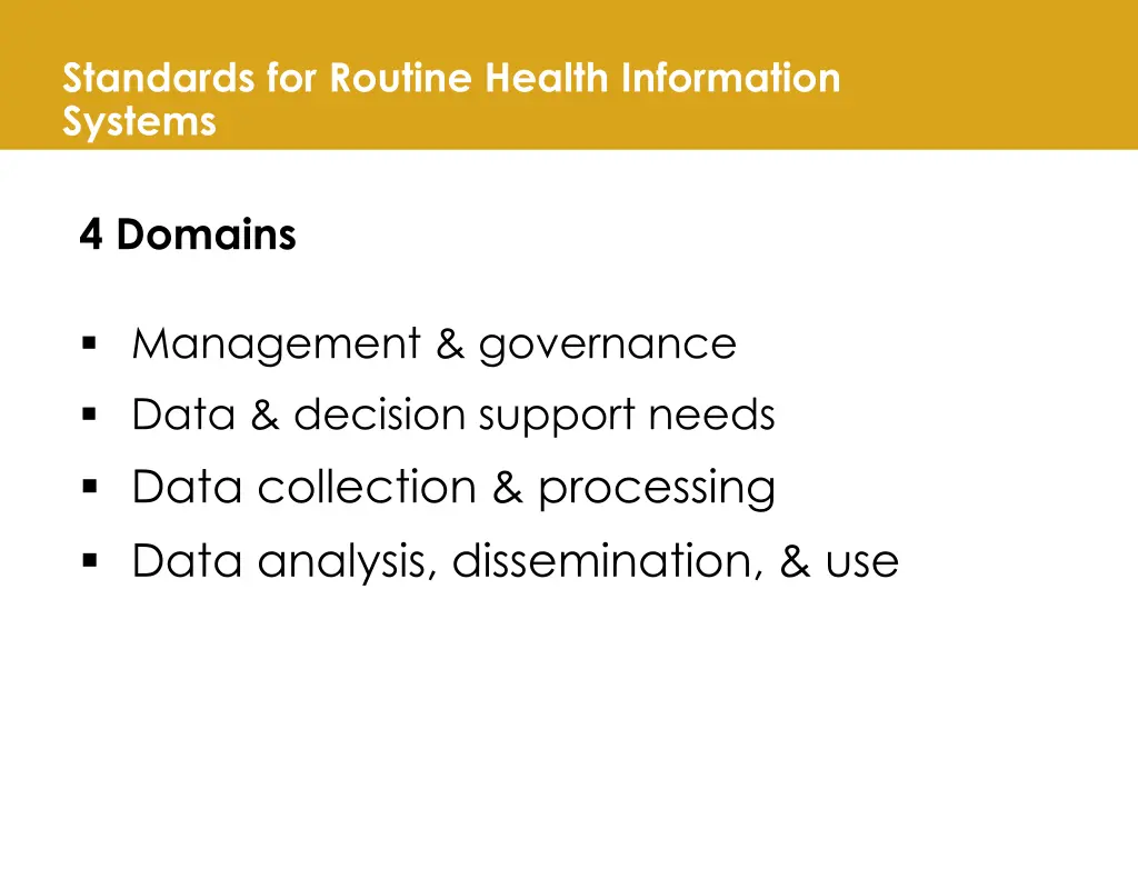 standards for routine health information systems