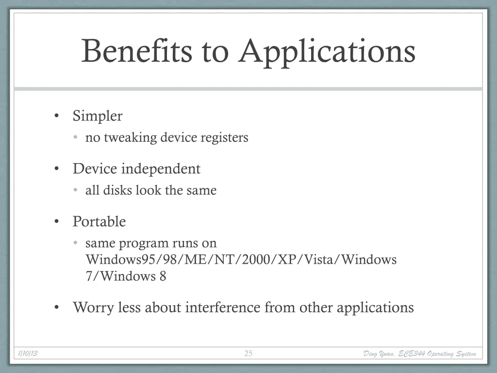benefits to applications