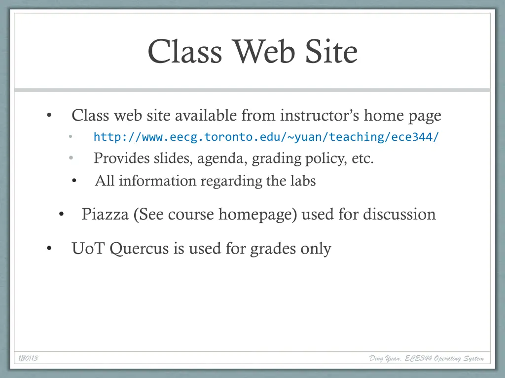 class web site