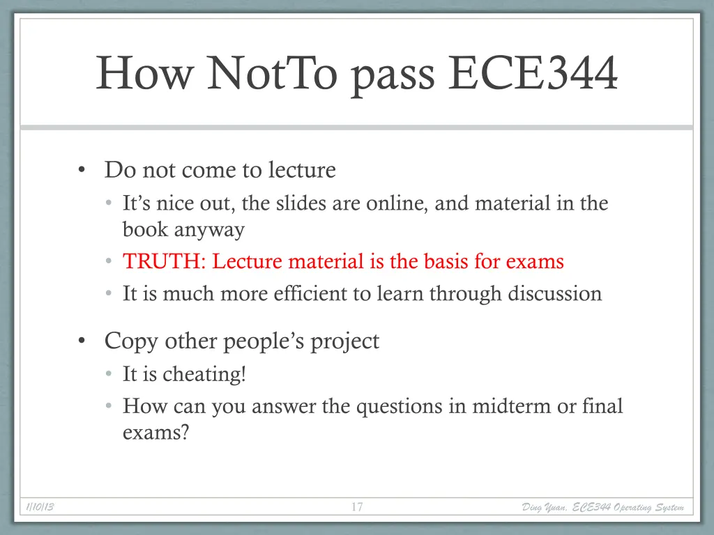 how notto pass ece344