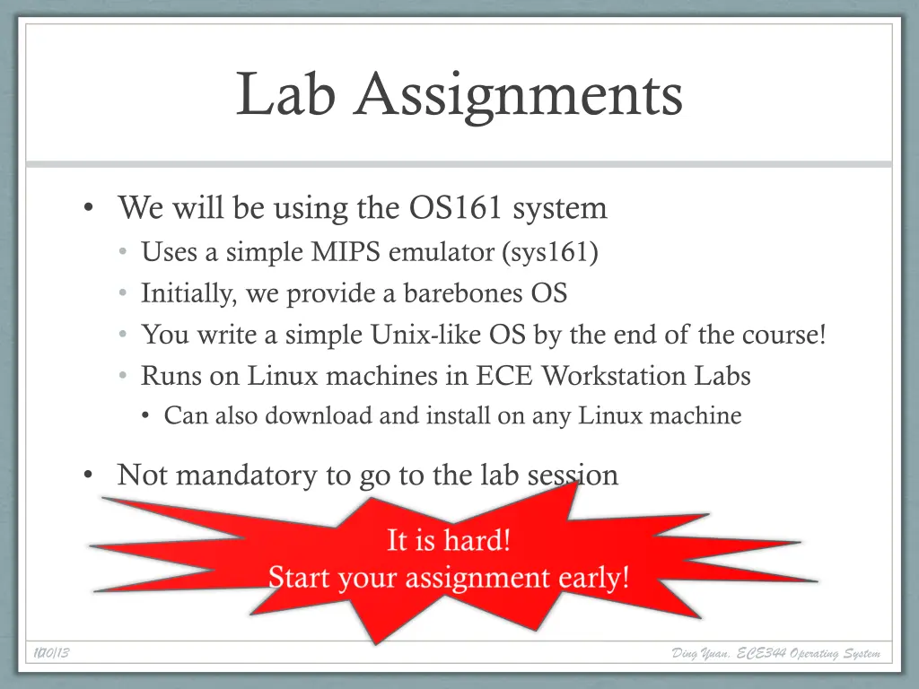 lab assignments