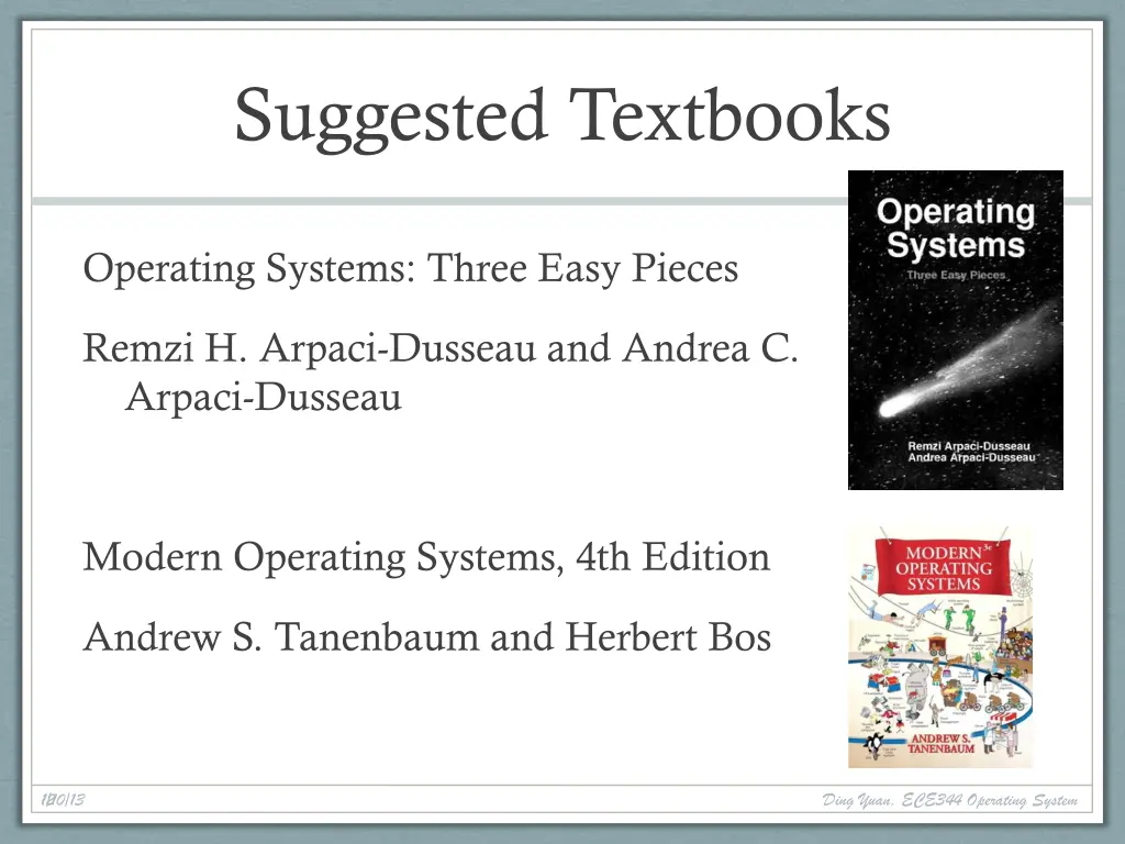 suggested textbooks