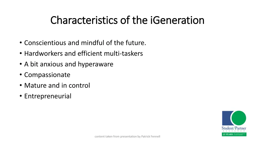 characteristics of the characteristics