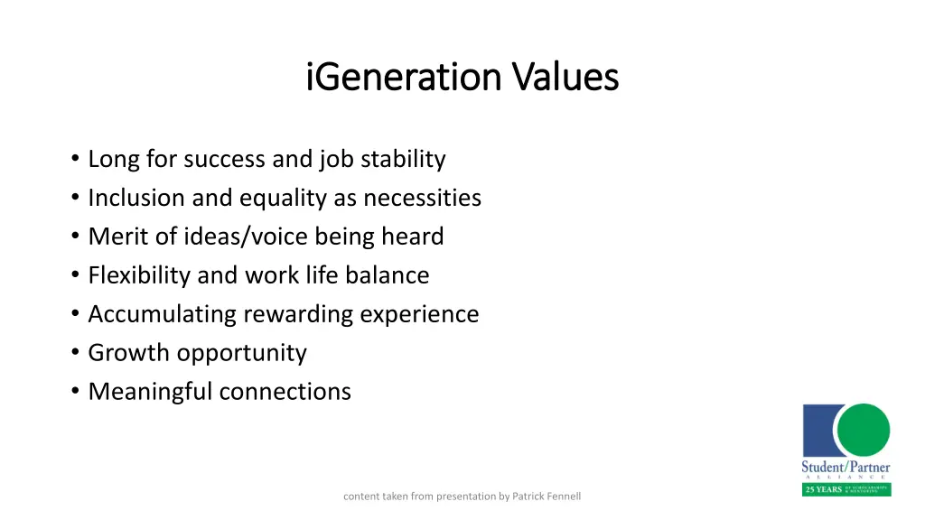 igeneration igeneration values