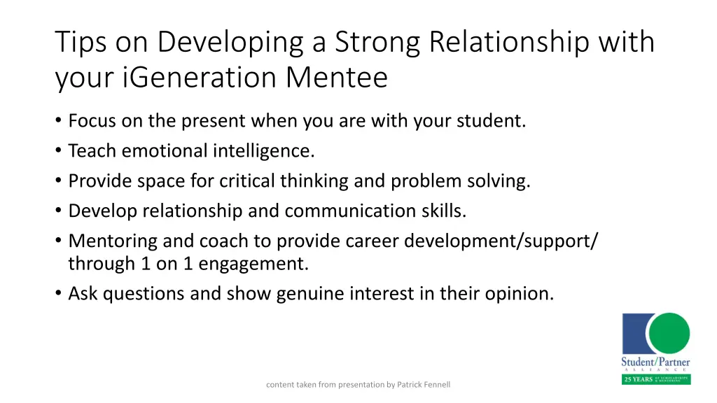 tips on developing a strong relationship with