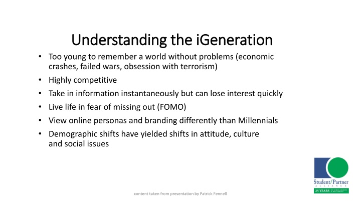 understanding the understanding the igeneration